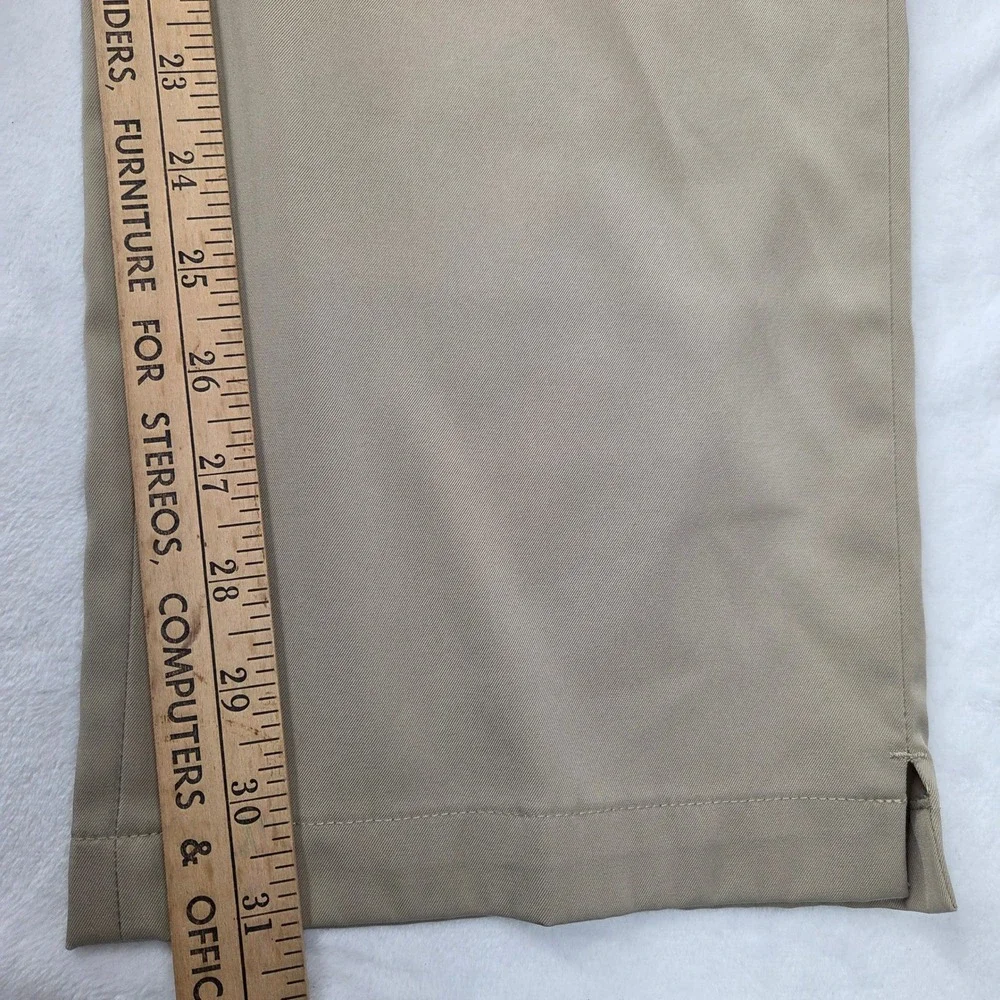 Slazenger Golf Pants Mens W32 L32 Tan Khaki Performance Flat Front‎ Excellent